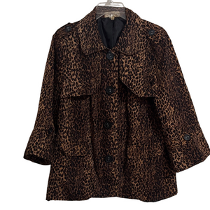Notations Women Leopard Print Women's Jacket Size 2x